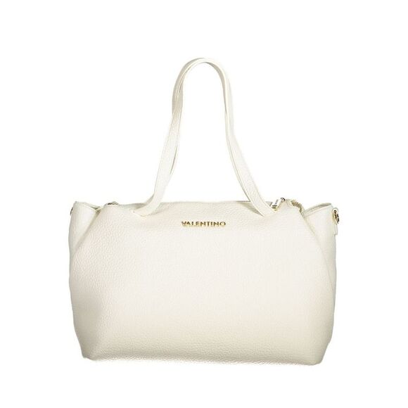 Mario Valentino Pebbled Leather Tote Bag Women White Handbags